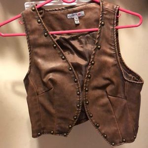 Brown leather like Vest